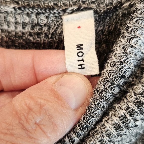 Moth Anthropologie Womens Black & Ivory Marbled Turtle Neck Sweater Sz S - Picture 5 of 16